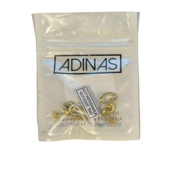 Adinas‎ Solid Chain Drop Stud Earrings Gold Color - Picture 1 of 3
